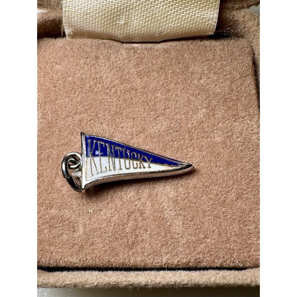 Vintage Lindor Sterling Silver 925 KENTUCKY Pennant Charm Pendant New In Org Box